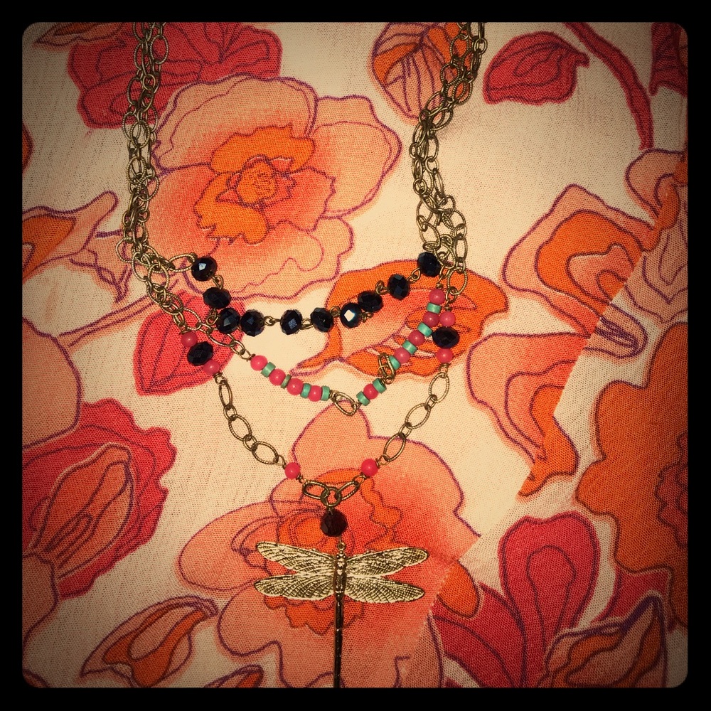 💰Boho Firefly Three Strand Beaded Necklace💰